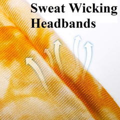 Huachi headband next to a hand for scale demonstrating 8.5 inch flat length and comfortable stretch