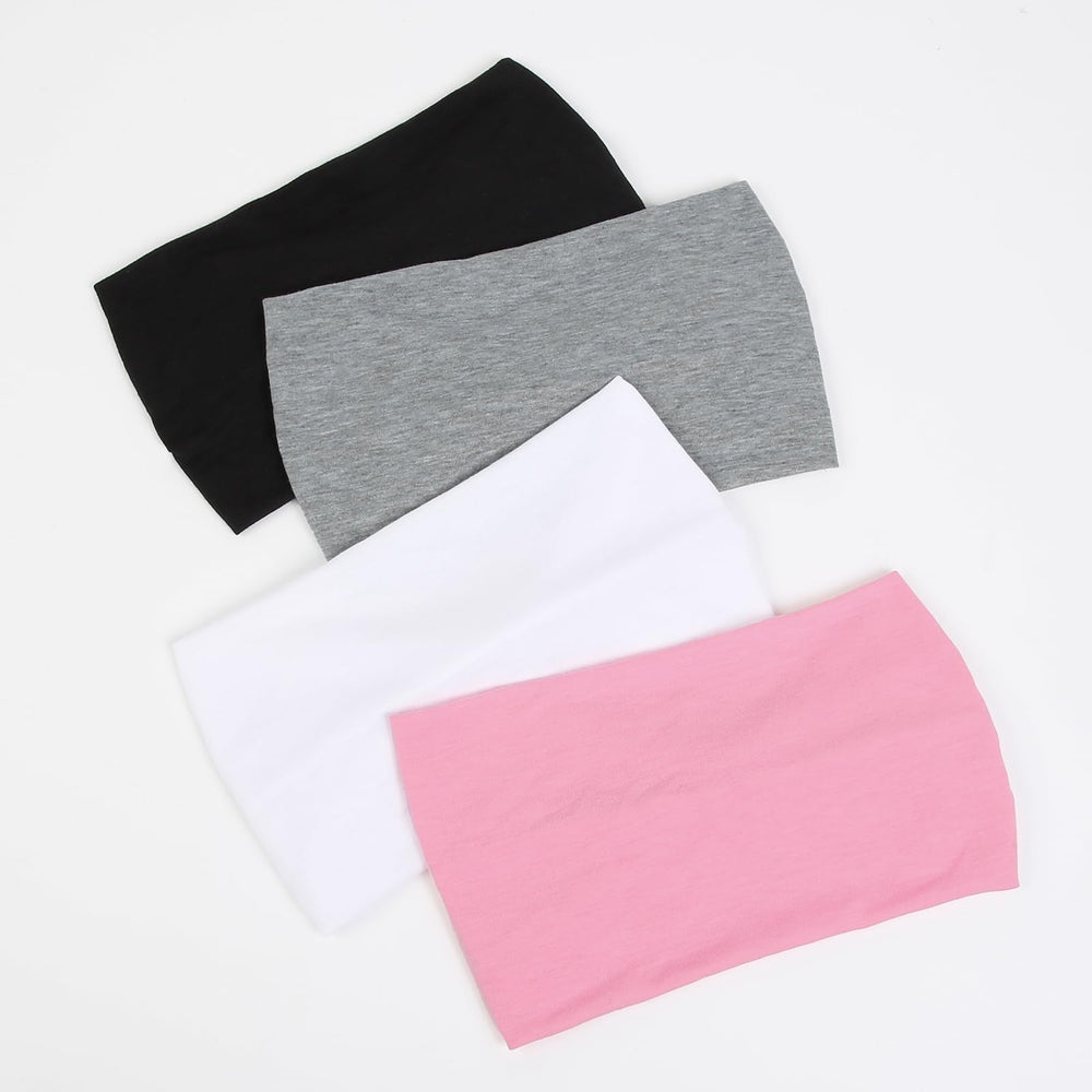 Huachi headband beside ruler showing 5.5-inch width and stretch for versatile sizing