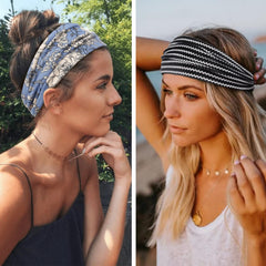 Huachi jogger wearing slim style headband staying put during run