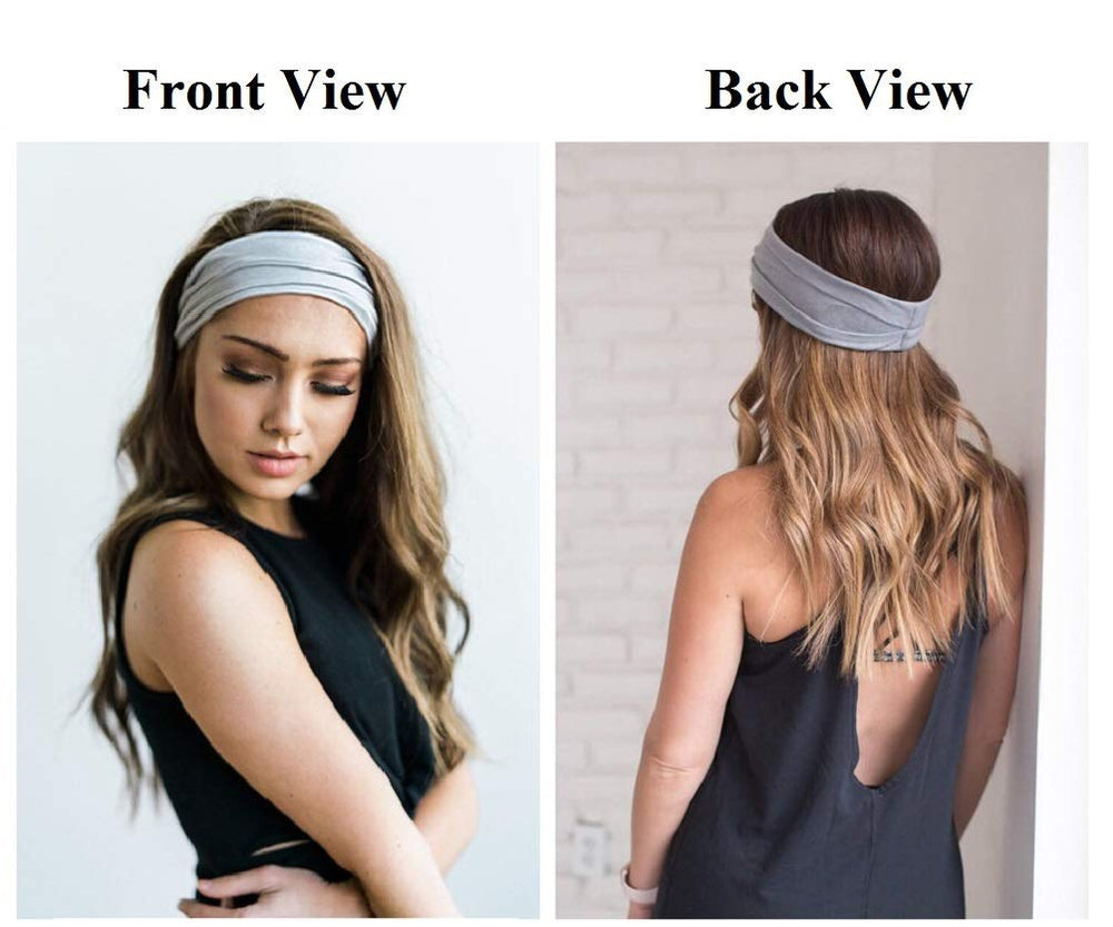 Huachi headband worn during yoga showing secure fit and dry comfort