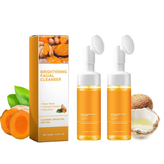 HuaQing front packaging showing two cleanser bottles and product benefit