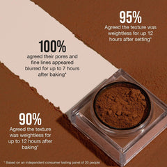 HUDA Beauty face swatch illustrating universal shade adapting to skin