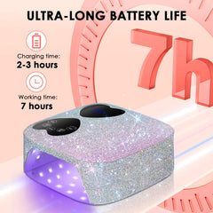 HUITINE cordless lamp held in hand demonstrating portability and convenience