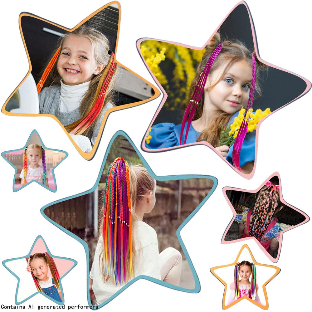 HUJIANWEN braided extension attached in child’s ponytail for playful style