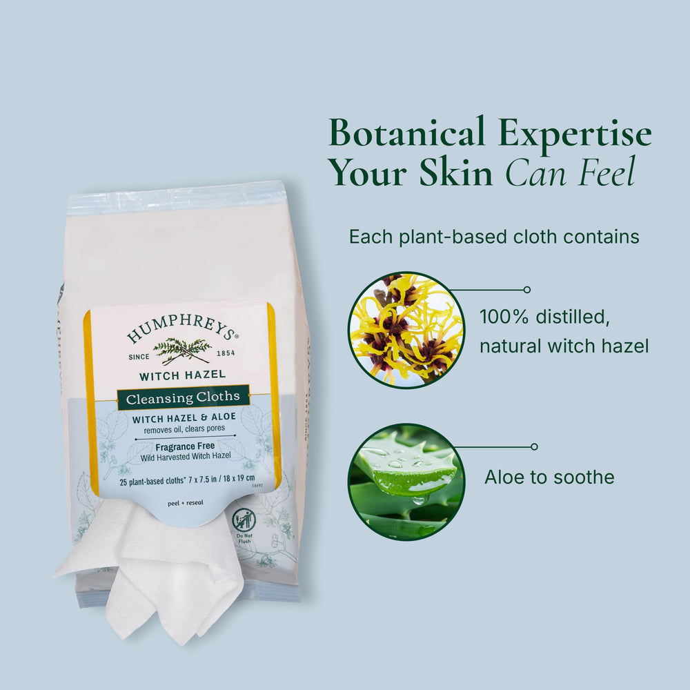 Humphreys close-up of wipe texture for gentle cleansing