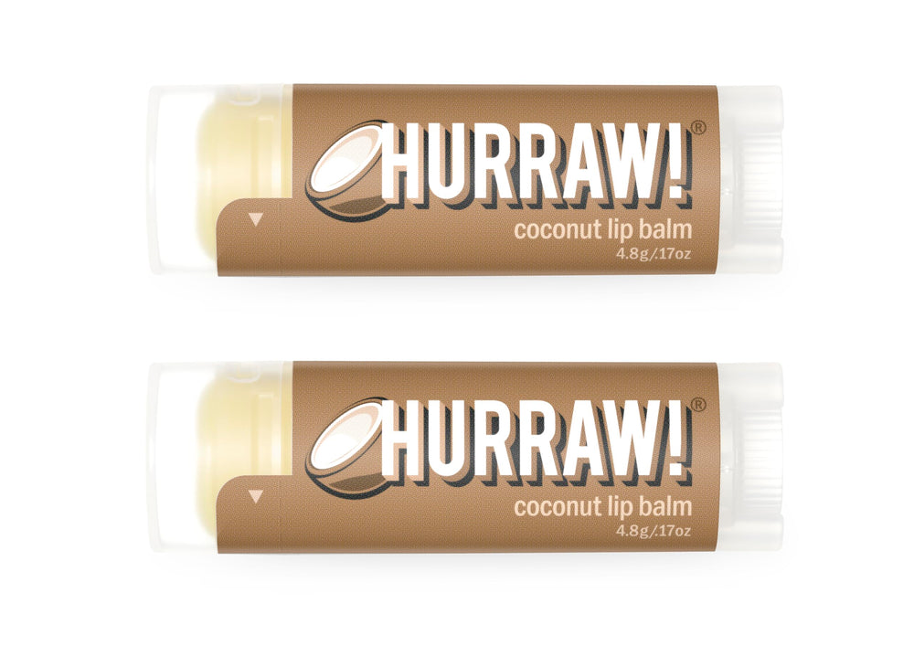 HURRAW! coconut front packaging showing two oval tubes, attractive gift box benefit: convenience
