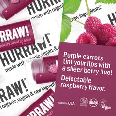 Hurraw! texture swipe showing sheer berry tint and moisturizing finish