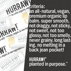 Hurraw! unscented ingredients label photo showing organic certifications and transparency