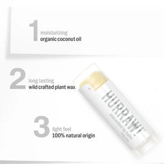 Hurraw! unscented open tube top view showing smooth balm for easy application