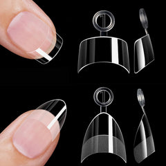 HWHUNO front packaging showing clear extra-short nail tips and large kit benefit