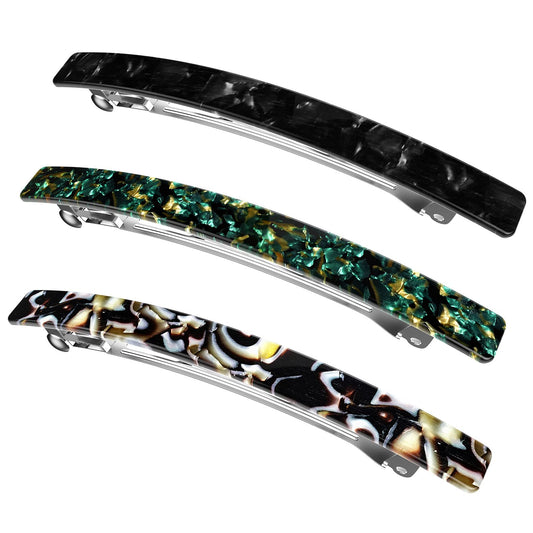 HYFEEL front view three barrettes showing secure hold and style