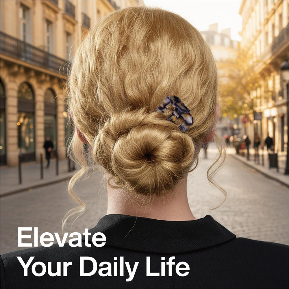 HYFEEL hair pin in use securing a French twist for sleek, all-day hold and elegance