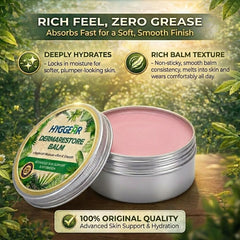 Hyggear open jar top-down showing concentrated balm texture for long-lasting moisture