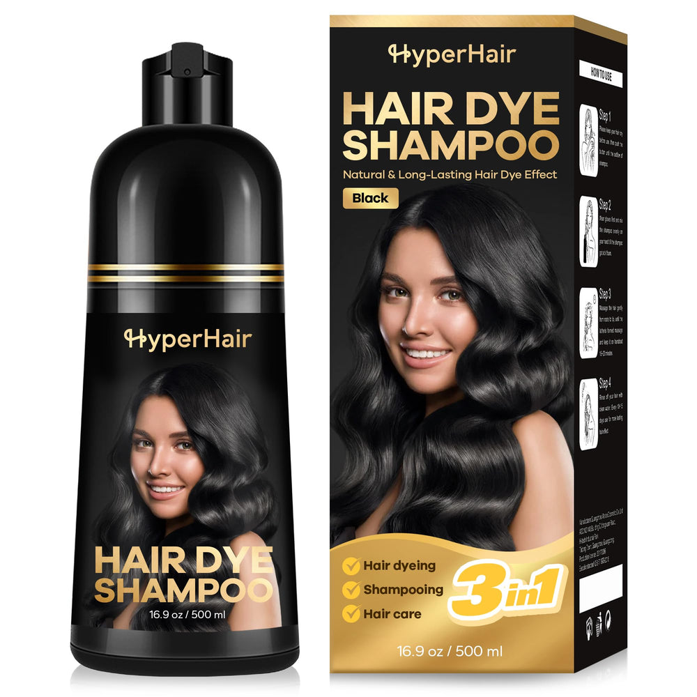 HyperHair bottle front view showing product and quick color solution