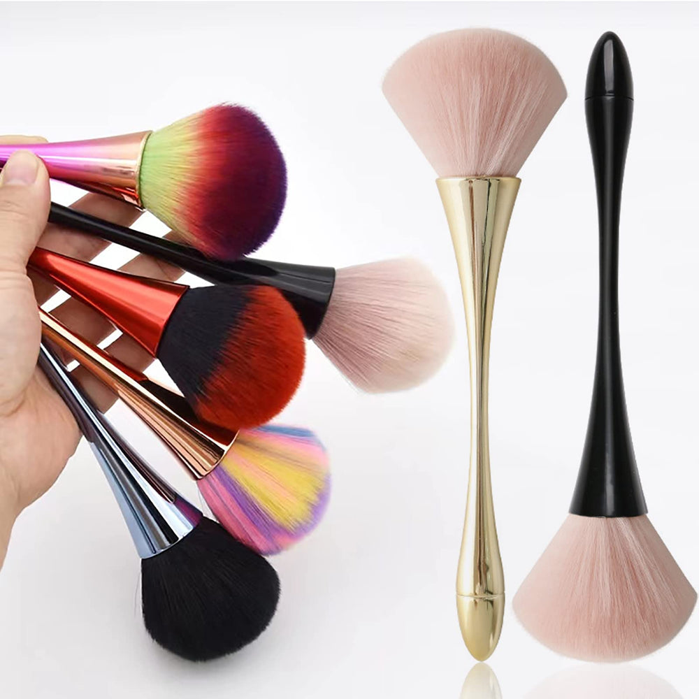 HYWWPFLAY brush in use removing dust from acrylic nails for clean finish