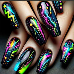 HZJXRT front packaging showing neon coffin nails and easy starter kit benefit