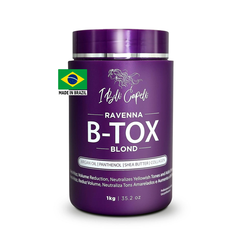 I Belli Capelli front jar showing Ravenna b-tox packaging and clear labeling for salon use