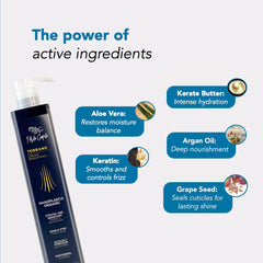 I Belli Capelli ingredient label closeup showing keratin and plant oils for hydration benefit
