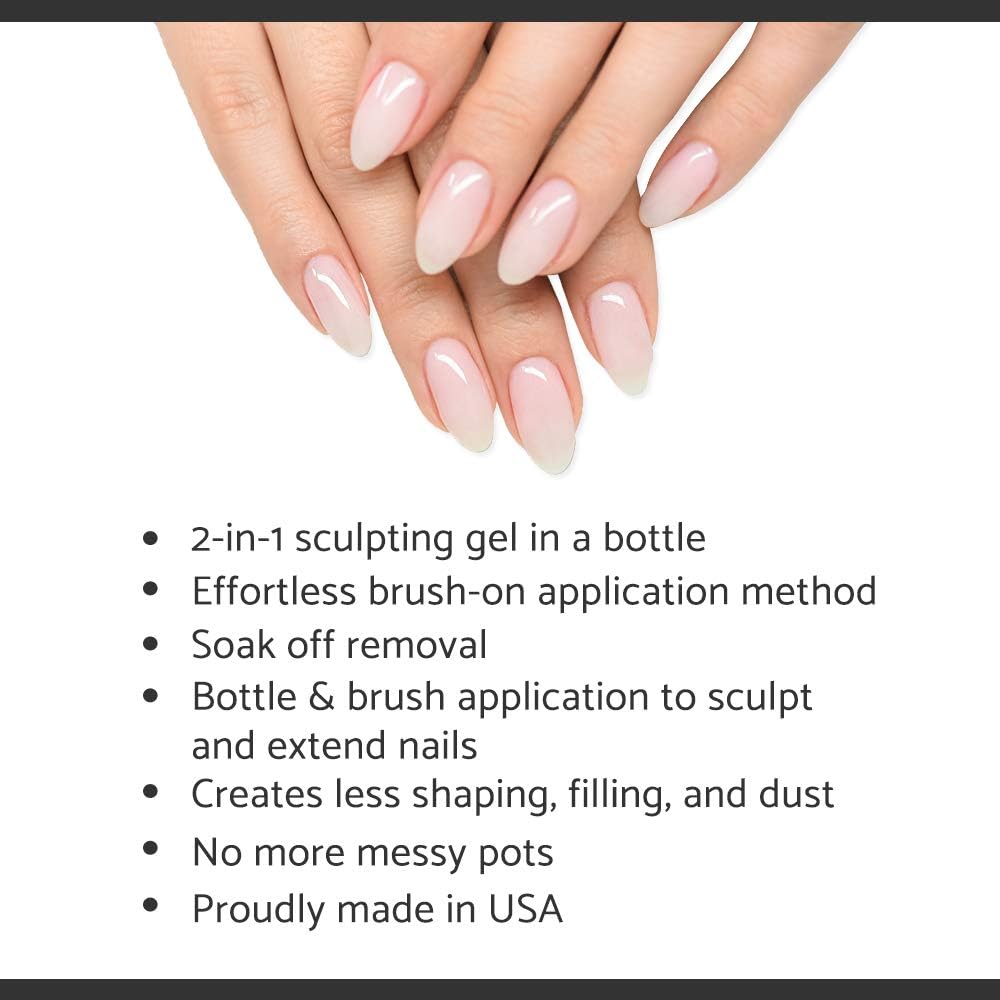 IBD building gel clear applied on nail extension demonstrating strong natural-looking result