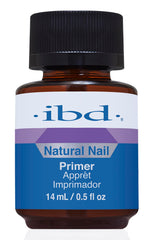IBD natural nail primer front packaging highlighting improved adhesion benefits