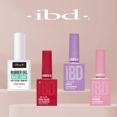 IBD rubber base gel styled manicure indicating professional finish and long-lasting wear benefit