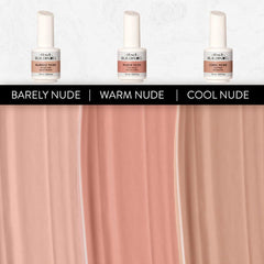 IBD warm nude lifestyle manicure setting showing finished nails and polished neutral appeal