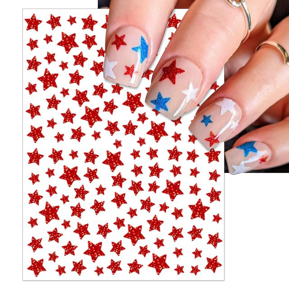 IDDFEVE close-up glitter texture of star decal, sparkly salon shine