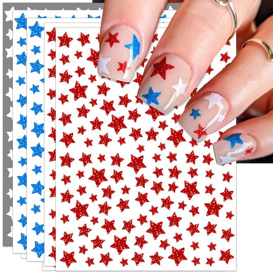 IDDFEVE front packaging showing glitter red blue white stars, easy festive manicure