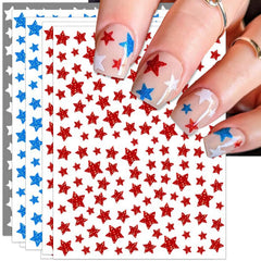 IDDFEVE front packaging showing glitter red blue white stars, easy festive manicure