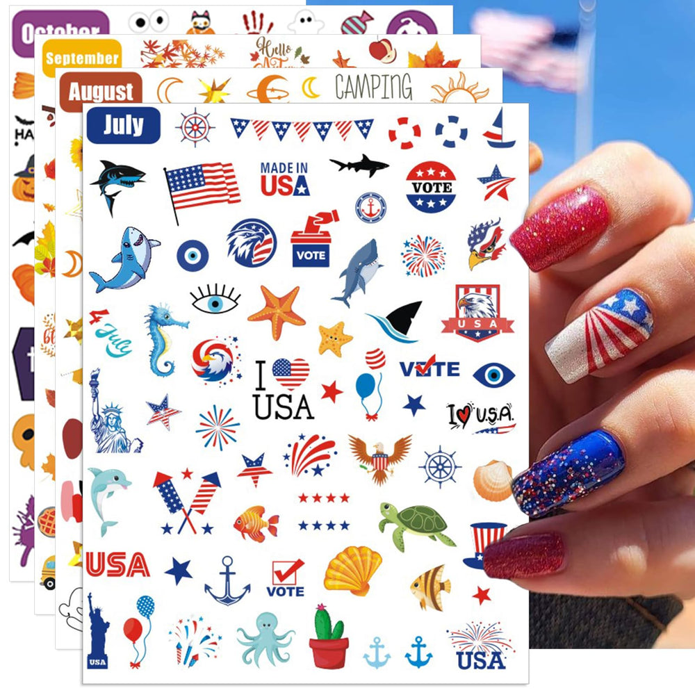 IDDFEVE front packaging showing 24-sheet holiday nail set and year-round value