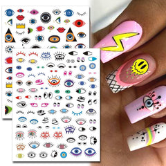 IDDFEVE stickers applied on acrylic nails delivering instant street-style impact