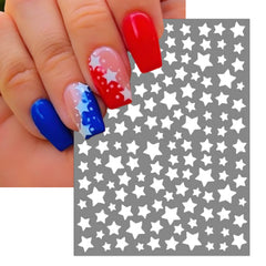 IDDFEVE patriotic star decals on toenail pedicure, durable party-ready look