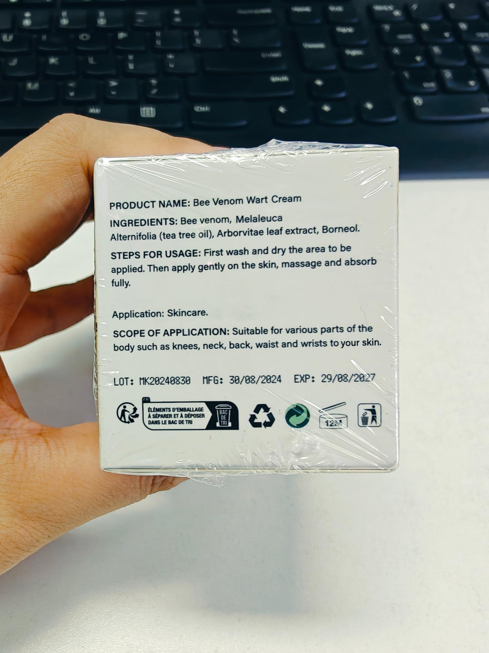 iekufes storage and instruction card illustrating shelf-life guidance