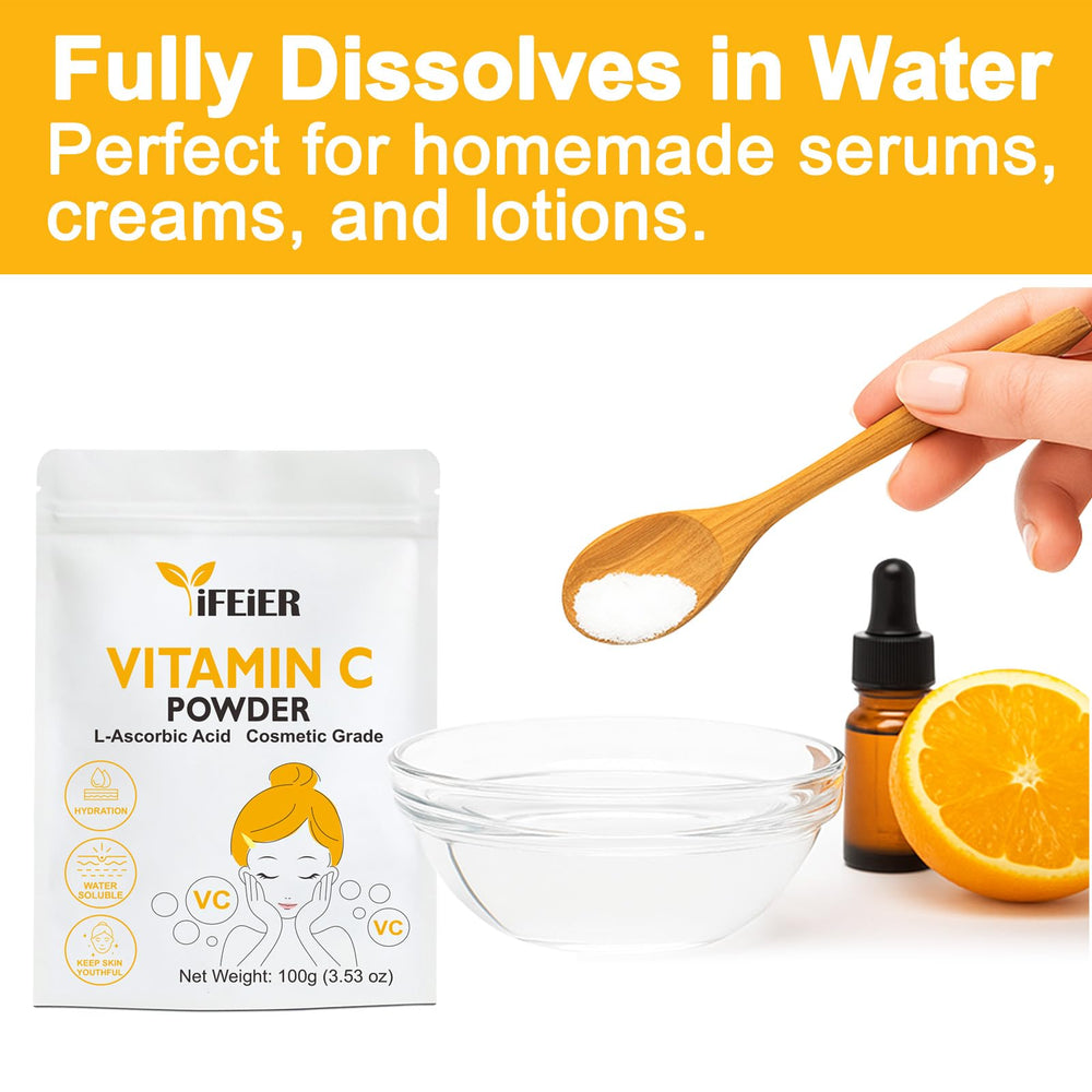 iFEiER measuring spoon inside package illustrates accurate dosing for DIY serums