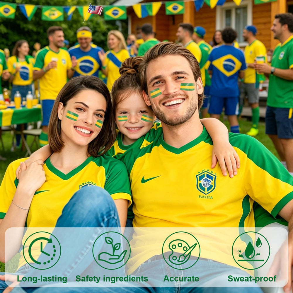 IFVGFB full face fan look in green and yellow for high-visibility game day support