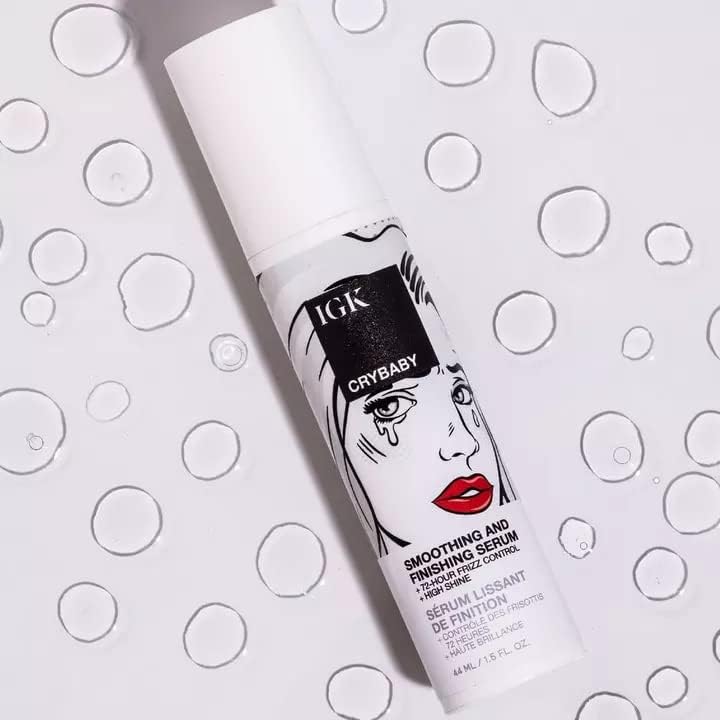 IGK Crybaby oil texture close-up showing lightweight, non-greasy formula