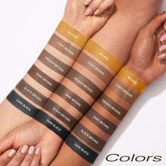 ihrlpxkc model demonstrating stamp in use for fast eyebrow definition