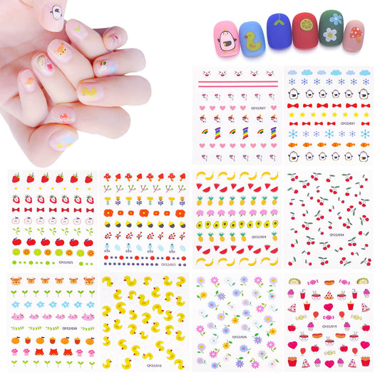 IHUKEIT front view of ten themed sticker sheets showing variety and vibrant colors