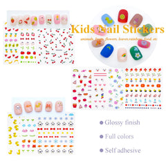 IHUKEIT size comparison on fingers showing small sticker fit for kids’ nails