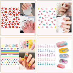 IHUKEIT size comparison hand showing sticker scale for different nail sizes