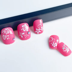 IHUKEIT stickers applied on acrylic nails showing polished finish and easy salon-style result