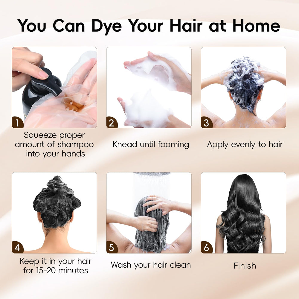IIIMEIDU being applied on wet hair demonstrating easy at-home use