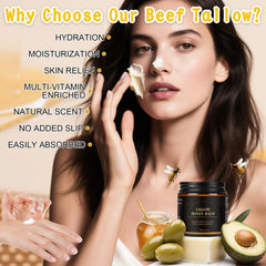 IIIMEIDU honey and tallow ingredients displayed together highlighting natural origin