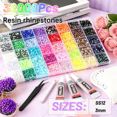 IKKAB open organizer with 40 compartments keeping rhinestone colors sorted and accessible