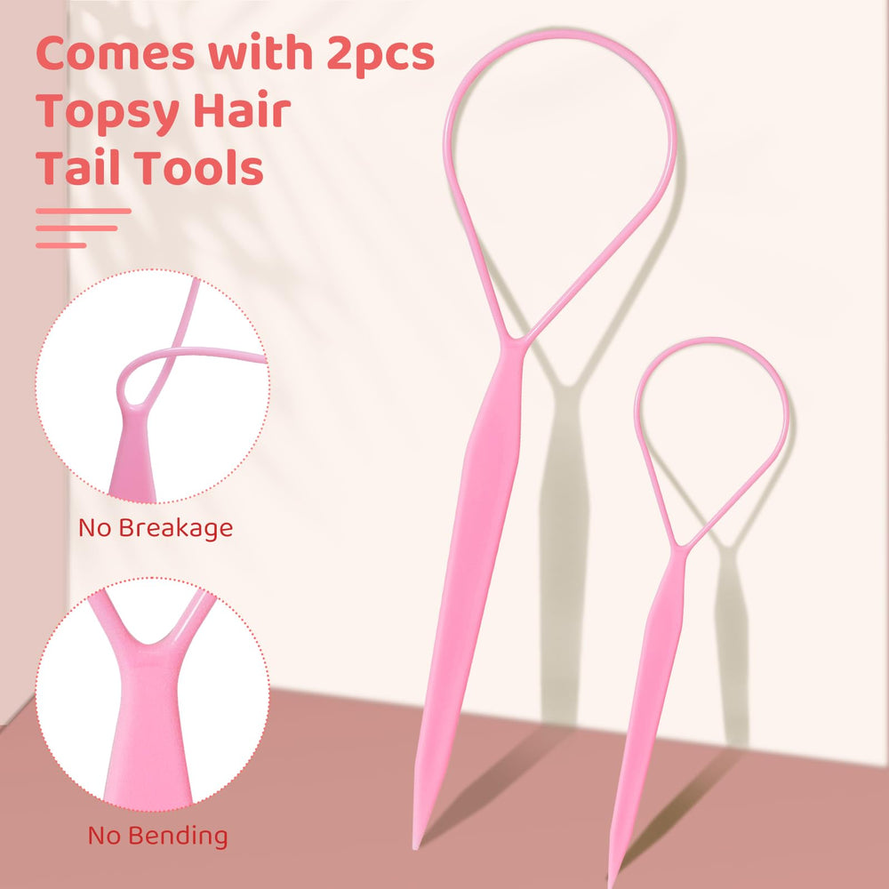 IKOCO topsy tail tools and ties demonstrating quick styling help