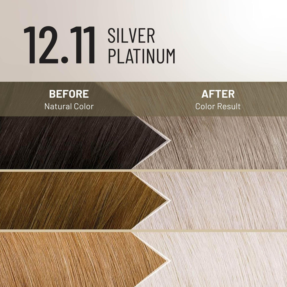 Il Salone Milano shade swatch 12.11 silver platinum showing cool, reflective tone
