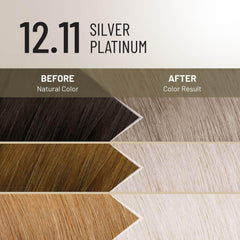 Il Salone Milano shade swatch 12.11 silver platinum showing cool, reflective tone