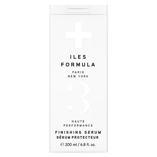ILES FORMULA front bottle view showing sleek packaging and professional styling benefit
