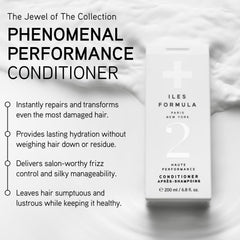 ILES FORMULA creamy conditioner texture on hand highlighting smooth hydration benefit