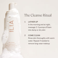 ILIA ingredients flatlay featuring plant-derived sugar complex and surfactants